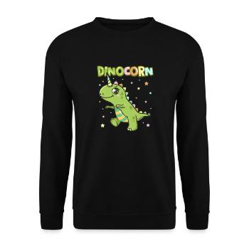 Cute Dinocorn Dinosaur & Unicorn Unisaur - Unisex Sweatshirt - black - Front - Alina (178cm) & Michal (187cm)