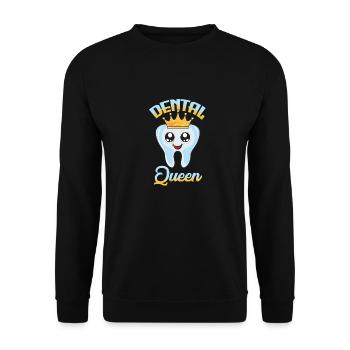 Dentist - Dental Queen Tiara - Clinic - Unisex Pullover - Schwarz - Vorne - Alina (178cm) & Michal (187cm)