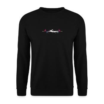 Schwimmen Schwimmer Herzschlag - Unisex Pullover - Schwarz - Vorne - Alina (178cm) & Michal (187cm)