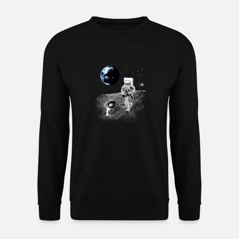 NASA Astronaut Moon Walk Dogstronaut Space Dog Wal - Unisex Pullover - Schwarz