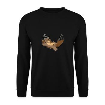 L’ours paresseux dans l’hamac Le farniente dehors - Sweat-shirt Unisexe - noir - Devant - Alina (178cm) & Michal (187cm)