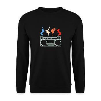 Boombox -breakdancing bboy hip hop dance - Unisex Sweatshirt - black - Front - Alina (178cm) & Michal (187cm)
