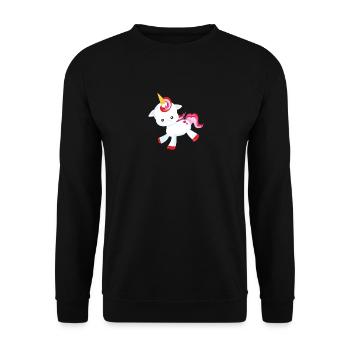 Kids Valentine Unicorn Valentine - Unisex Sweatshirt - black - Front - Alina (178cm) & Michal (187cm)
