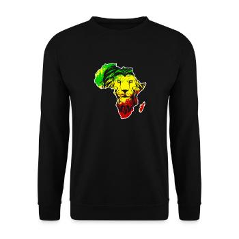 Roar Africa Map Lion Face Reggae Rasta Gift - Unisex Sweatshirt - black - Front - Alina (178cm) & Michal (187cm)
