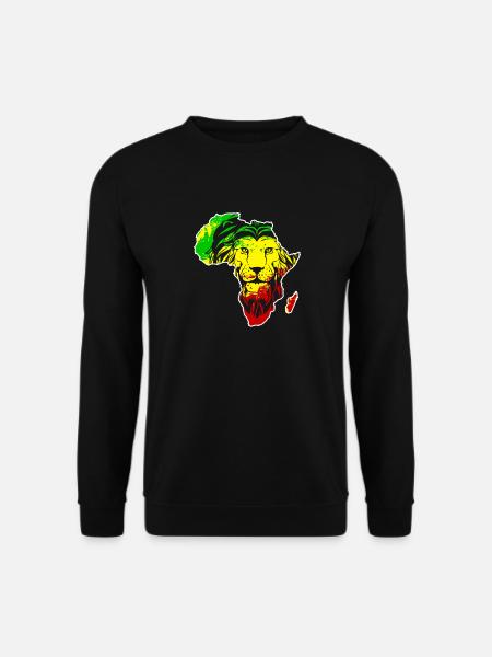 Roar Africa Map Lion Face Reggae Rasta Gift - Unisex Sweatshirt - black