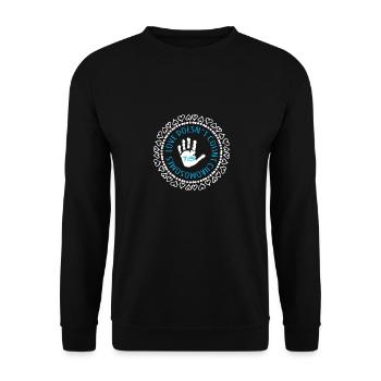 T21 - L'amour ne compte pas les chromosomes - Sweat-shirt Unisexe - noir - Devant - Alina (178cm) & Michal (187cm)