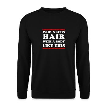 Bald Baldhead Funny dicton - Sweat-shirt Unisexe - noir - Devant - Alina (178cm) & Michal (187cm)