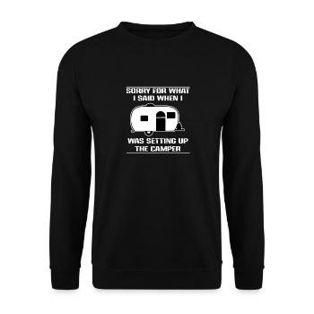 Camper drôle disant chauffeur de camping-car caravane - Sweat-shirt Unisexe - noir - Devant - Alina (178cm) & Michal (187cm)