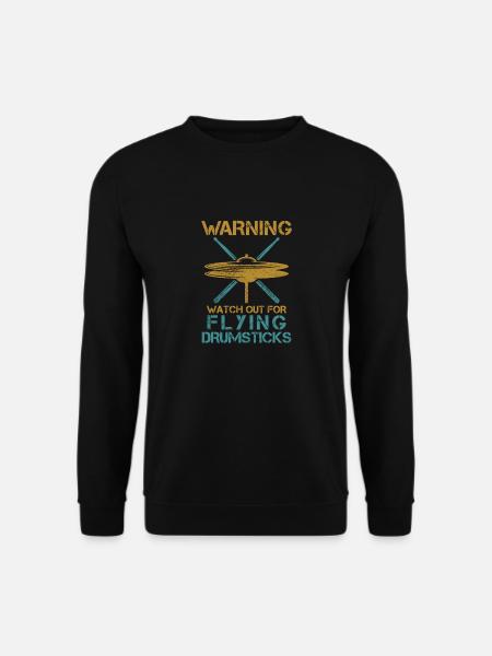 Drummer Design Schlagzeug und Trommler Flying - Unisex Pullover - Schwarz