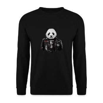 Panda ours panda pandas animal amour cadeau - Sweat-shirt Unisexe - noir - Devant - Alina (178cm) & Michal (187cm)