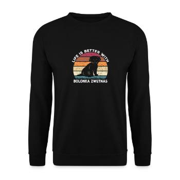 Bolonka Zwetna propriétaires de chiens maîtres maîtresses - Sweat-shirt Unisexe - noir - Devant - Alina (178cm) & Michal (187cm)
