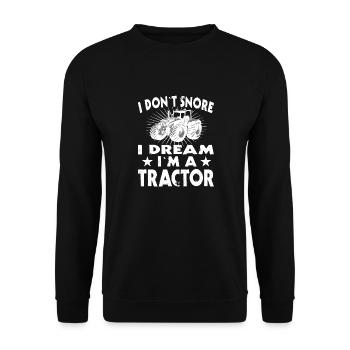 Traktor Schnarchen Traktoren Landwirt Geschenk - Unisex Pullover - Schwarz - Vorne - Alina (178cm) & Michal (187cm)