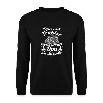Landwirt Traktor Opa Großvater Bauer Geschenk - Unisex Pullover - Schwarz - Vorne - Alina (178cm) & Michal (187cm)