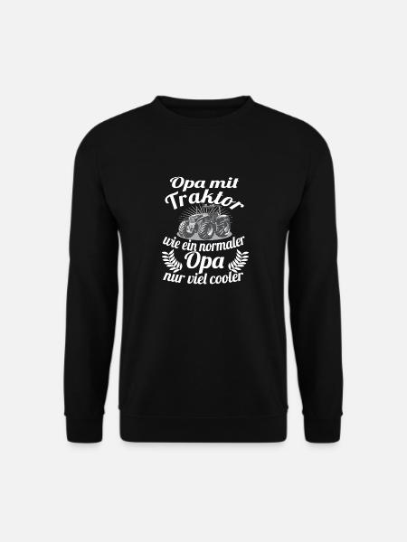 Landwirt Traktor Opa Großvater Bauer Geschenk - Unisex Pullover - Schwarz