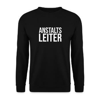 Anstaltsleitung Anstaltsleiter Anstaltsleiterin - Unisex Pullover - Schwarz - Vorne - Alina (178cm) & Michal (187cm)
