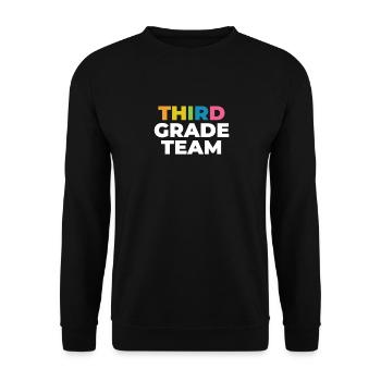 Team der dritten Klasse für Lehrer der 3. Klasse - Unisex Pullover - Schwarz - Vorne - Alina (178cm) & Michal (187cm)