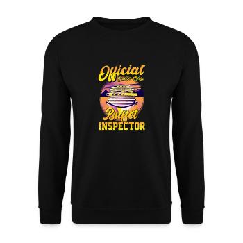 Drôle de bateau de croisière officiel Buffet Inspecteur Pun - Sweat-shirt Unisexe - noir - Devant - Alina (178cm) & Michal (187cm)