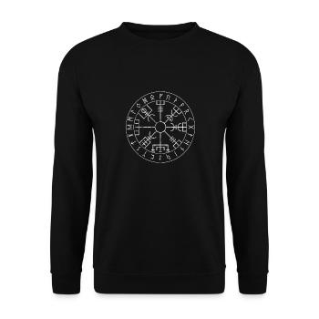 Vegvisir Viking compass Nordic runes gift - Unisex Sweatshirt - black - Front - Alina (178cm) & Michal (187cm)