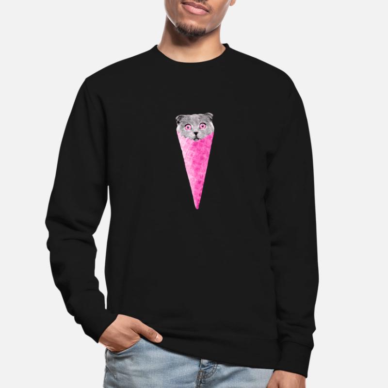 Chat graphique chat rose cornet de crème glacée chat Clipart Sweat-shirt Unisexe