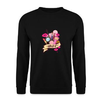 Make Up Artist Mua Kosmetik Beauty Salon Schminke - Unisex Pullover - Schwarz - Vorne - Alina (178cm) & Michal (187cm)