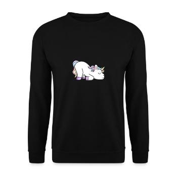 Licorne fatiguée - Sweat-shirt Unisexe - noir - Devant - Alina (178cm) & Michal (187cm)