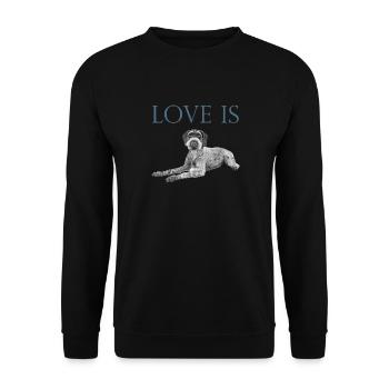 Love Is German Wirehaired Pointer Dog Saint Valentin - Sweat-shirt Unisexe - noir - Devant - Alina (178cm) & Michal (187cm)