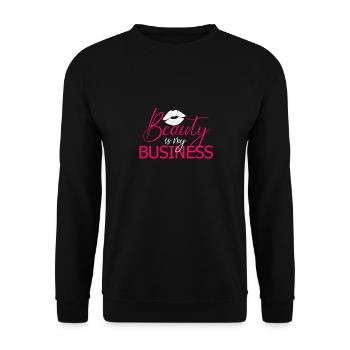 Beauty Is My Business Make Up Artist Stylist - Unisex Pullover - Schwarz - Vorne - Alina (178cm) & Michal (187cm)