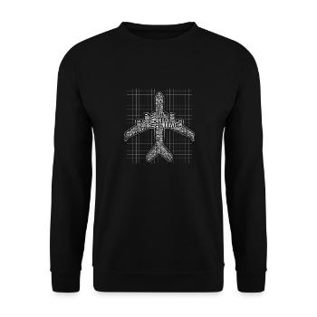 Phonetisches Alphabet Flugzeug pilot flying aviation - Unisex Pullover - Schwarz - Vorne - Alina (178cm) & Michal (187cm)