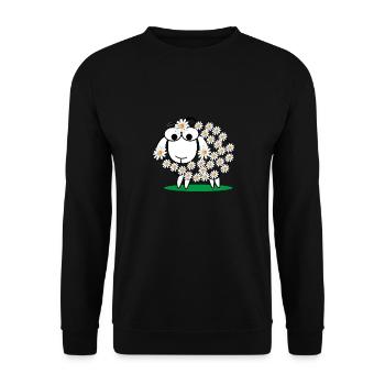 Schaf und schlafshirt Wolle Geschenk Lamm Tier - Unisex Pullover - Schwarz - Vorne - Alina (178cm) & Michal (187cm)