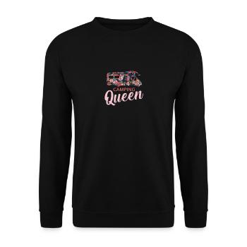 Camping-car Reine roses Roses Rouges I Womolisten - Sweat-shirt Unisexe - noir - Devant - Alina (178cm) & Michal (187cm)