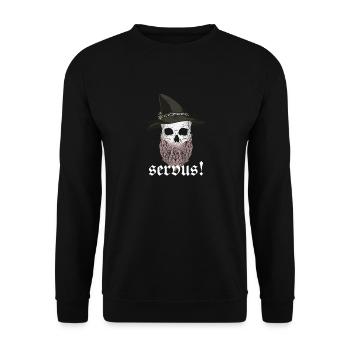 Servus Bayern bayrisch boarisch bairisch Dialekt - Unisex Pullover - Schwarz - Vorne - Alina (178cm) & Michal (187cm)