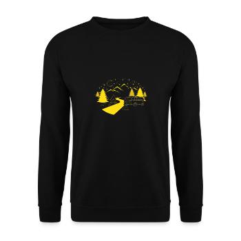 Camping Trailer-Happy Camper-Nature Lover - Unisex Sweatshirt - black - Front - Alina (178cm) & Michal (187cm)