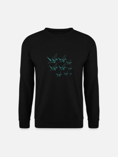 origami crane origami cranes japanese art - Unisex Sweatshirt - black