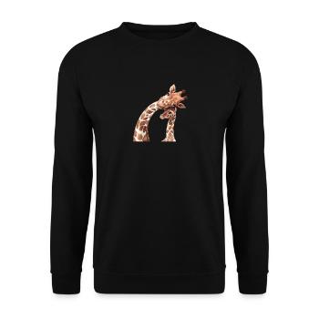 Mère et bébé animaux aquarelle girafe maman - Sweat-shirt Unisexe - noir - Devant - Alina (178cm) & Michal (187cm)