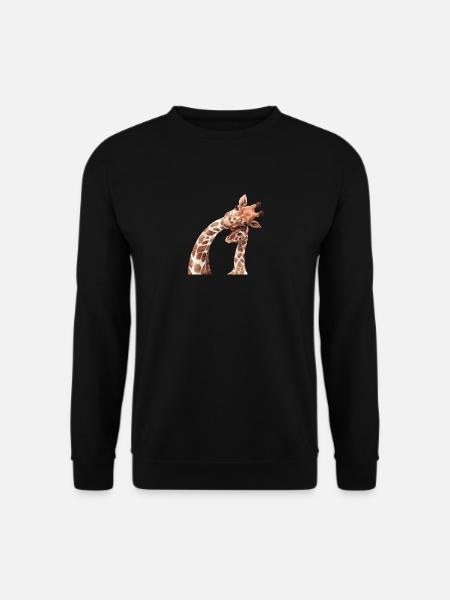 Mutter und Tierbabys Aquarell Giraffe Mutter - Unisex Pullover - Schwarz
