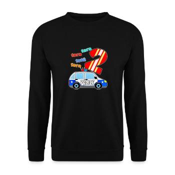 PolizeiAuto 2 - Unisex Pullover - Schwarz - Vorne - Alina (178cm) & Michal (187cm)