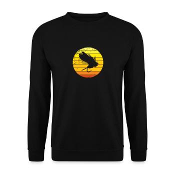 Fliegenfischen Fliegenfischer - Unisex Pullover - Schwarz - Vorne - Alina (178cm) & Michal (187cm)