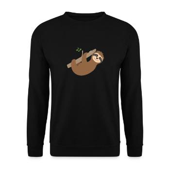 Lustiges Faultier Müdes Faultier Faultier Modus - Unisex Pullover - Schwarz - Vorne - Alina (178cm) & Michal (187cm)