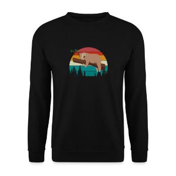 Lustiges Faultier Müdes Faultier Faultier Modus - Unisex Pullover - Schwarz - Vorne - Alina (178cm) & Michal (187cm)