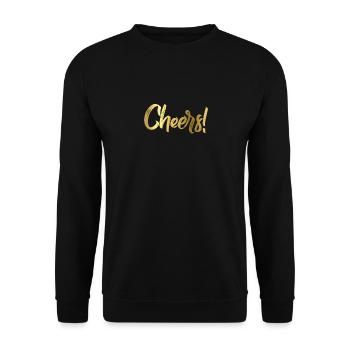 Cheers in golden letters english cheers! - Unisex Sweatshirt - black - Front - Alina (178cm) & Michal (187cm)
