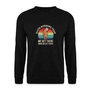 Chemise de course drôle - Cadeaux de coureur drôle - Paresseux L - Sweat-shirt Unisexe - noir - Devant - Alina (178cm) & Michal (187cm)