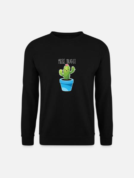 free hugs kaktus umarmung lustig geschenk hug me - Unisex Pullover - Schwarz