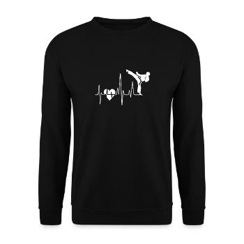 Karate Karate Heartbeat - Unisex Sweatshirt - black - Front - Alina (178cm) & Michal (187cm)
