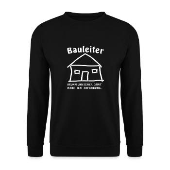 Haus Krumm und Schief damit habe ich Erfahrung - Unisex Pullover - Schwarz - Vorne - Alina (178cm) & Michal (187cm)