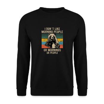 i hate morning people or mornings bear coffee - Unisex Sweatshirt - black - Front - Alina (178cm) & Michal (187cm)