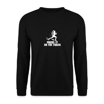 Athletics - Prove it on the track - Unisex Sweatshirt - black - Front - Alina (178cm) & Michal (187cm)