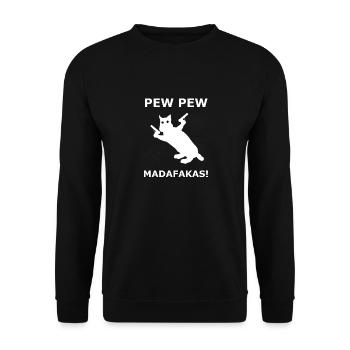 Fantôme d'halloween chat drôle - Sweat-shirt Unisexe - noir - Devant - Alina (178cm) & Michal (187cm)