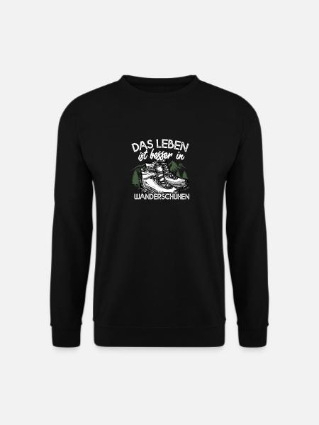 Wandern Wanderer Berge Bergsteiger Geschenk - Unisex Pullover - Schwarz