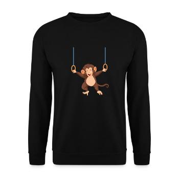 funny gymnast monkey kids birthday gift - Unisex Sweatshirt - black - Front - Alina (178cm) & Michal (187cm)