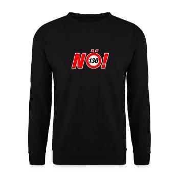 Nö 130km/h Kein Tempolimit auf der Autobahn - Unisex Pullover - Schwarz - Vorne - Alina (178cm) & Michal (187cm)